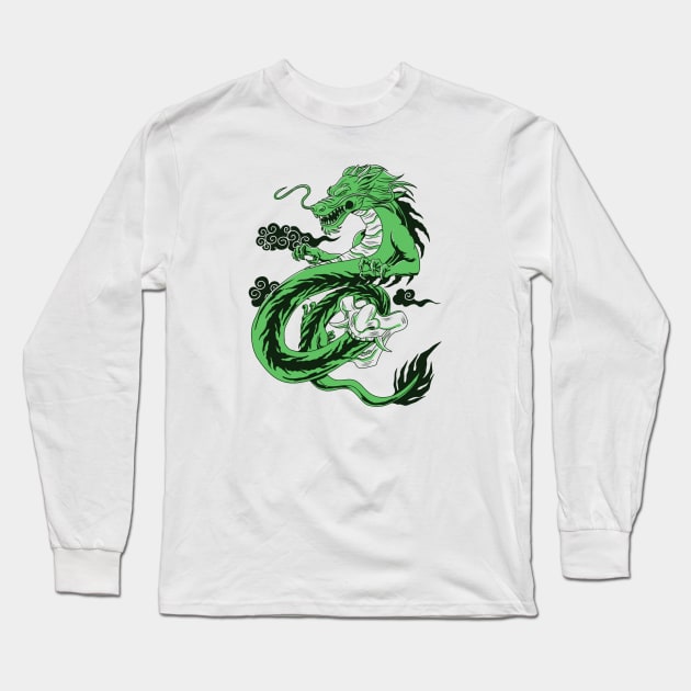 GREEN DRAGON Long Sleeve T-Shirt by GreatSeries